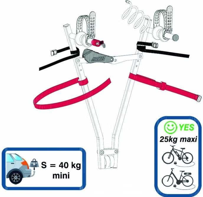 Porte-vélo sur Boule d'Attelage Mottez Jupiter 1 Vélo Électrique