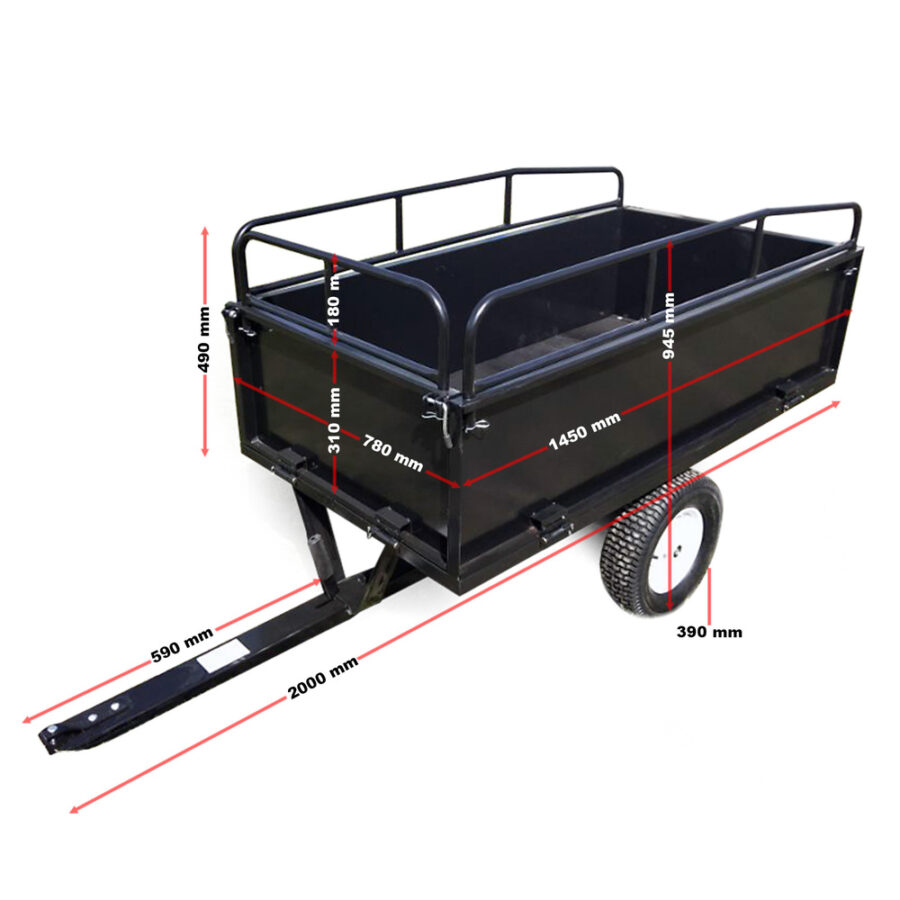WilTec Remorque basculante 200x78x94,5 cm