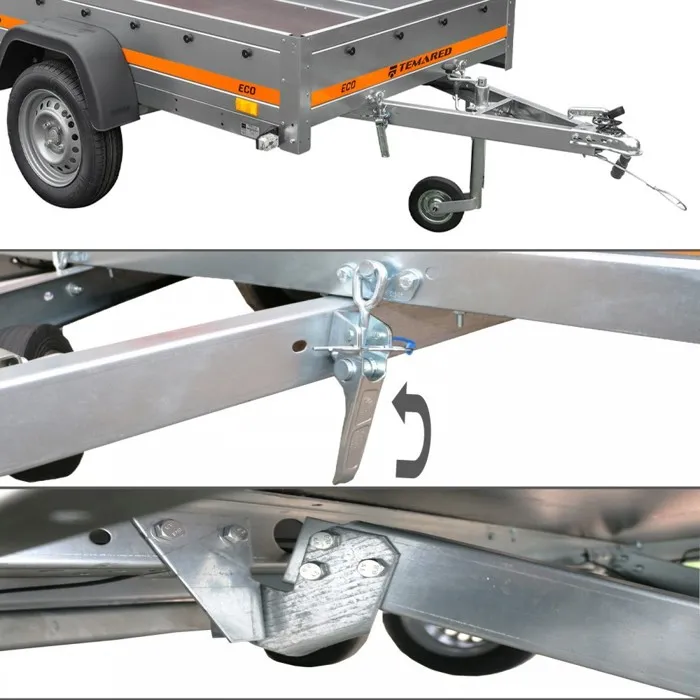 Remorque bâchée basculante 125 X 205 X H110 Gris